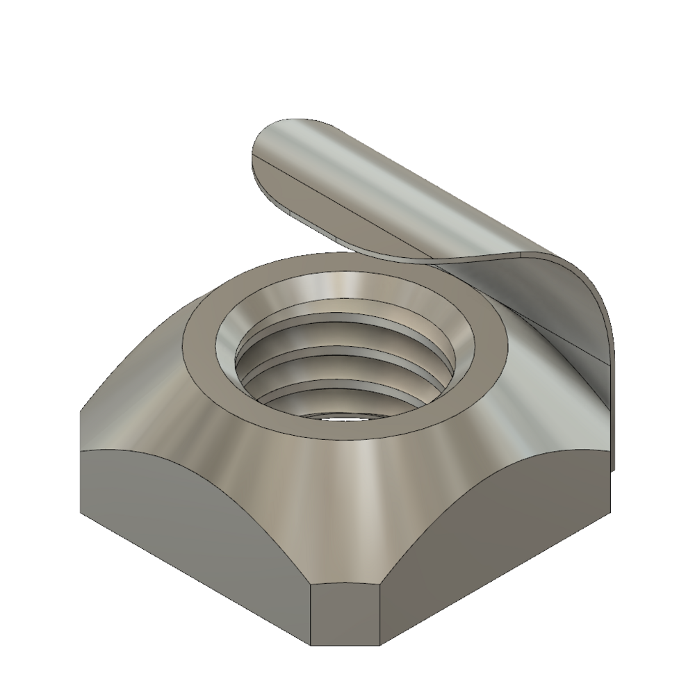 5/16S-PF MODULAR SOLUTIONS ZINC PLATED FASTENER<BR>5/16" SQUARE NUT W/POSITION FIX